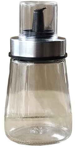 Lawnrden Distributeur d'huile en verre de 150 ml, petite bouteille d'huile et de vinaigre cuisine avec bec verseur, distributeur vinaigrette transparent pour la cuisine et la salade, bocaux