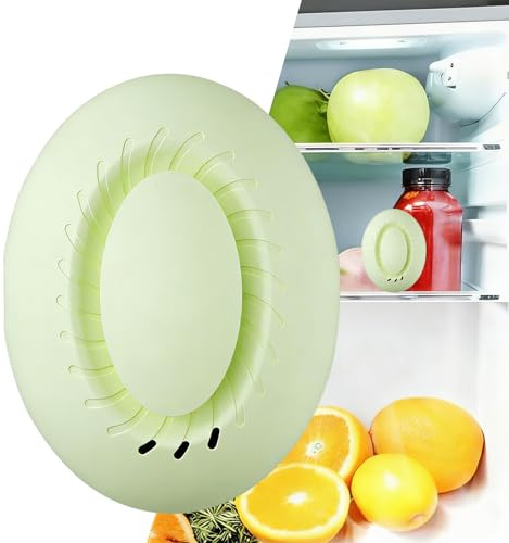 Rechargeable Fridge Air Freshener Deodoriser with Built-in Aromatherapy Box 3-Speed Odor Eliminator 4 In 1 Air Purifier & Odor Eliminator For Closet/Pet/Car - Reusable More Effective Than Baking Soda