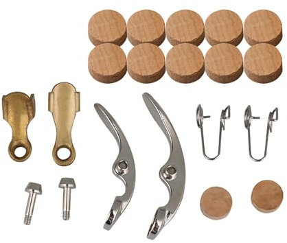 ETFBUY Wood Color Trumpet Spit Valve Cork Pad and Brass Bb Trumpet Water Key Assembly