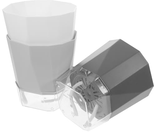 HOMSFOU Lot de 3 Set de Pots à Arrosage Automatique Petits, Transparents, en Plastique Solide, avec Réserve d'eau Intégrée, pour Succulentes et Plantes D’intérieur, Couleur Aléatoire