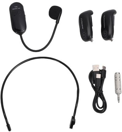 Vroomoto de Micrófono Inalámbrico para Guitarra, Transmisor de Sonido Inalámbrico Alcance 30M, Receptor Plug and Play, Emparejamiento Automático, Enchufe Giratorio 270 Grados