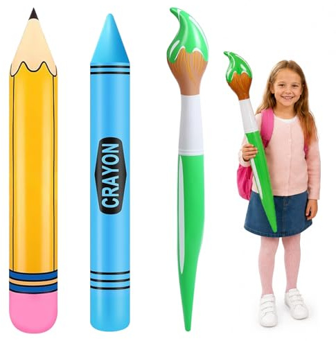 3 Piezas Globos Inflables tipo Lápiz,Decoración Escolar XXL para Niños,Inscripción Escolar,Niño Niña,Decoraciones de Aula para el Regreso a Clases,Celebración de Inscripción Escolar