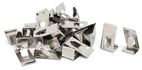 sourcing map 25 Stück 26mmx14mm Bild Fotorahmen Metall Feder Silber DE | drehen Clip Aufhänger