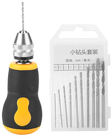 Micro Mini Drill Tool & Twin Target 10 pc Twist Drill Bits 0.8-3.0mm Woodworking Handdrill / Jewelry Detail / Walnut Amber Beeswax Olive Nut