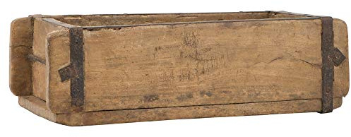 Ib Laursen UNIKA Aufbewahrungsbox aus Holz 31 cm Vintage Allzweckkiste Ordnungshelfer Ordnungsbox Holzkiste Ziegelform Dekokiste nostalgisch Antik Regal klein