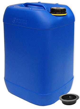 plasteo® Bidón de agua de 20 litros para camping, apto para alimentos + cierre de flash extra