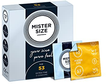 MISTER SIZE Kondome gefühlsecht hauchzart 53mm im 3er Pack/extra dünn & extra feint/Kondom aus 100% Naturkautschuk-Latex in deiner Größe XS - S/natural feeling 3er Packung