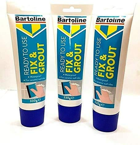 Bartoline 3 x 3 PCS Ready to USE FIX & Grout Ceramic Tiles Waterproof 330G Adhesive