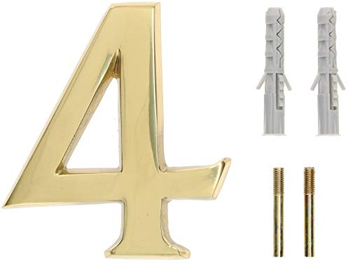 KOTARBAU® Numero civico 3D X in ottone, 10 cm, per case, residenze, alberghi, appartamenti, 100% ottone, gold, 100 mm x 90 mm