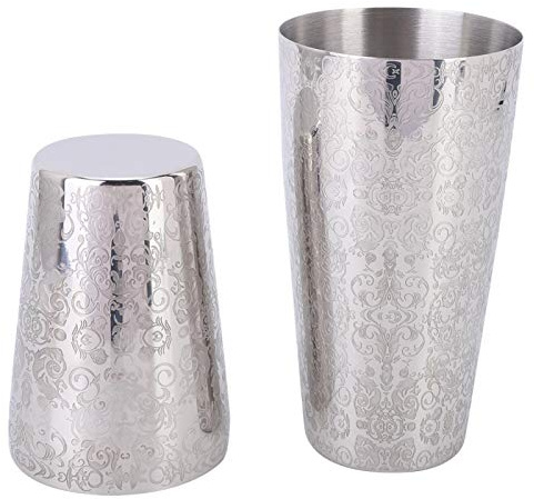 Cocosity Shaker à Cocktail, Shaker de Boisson Multifonctionnel Boston Shaker gravé, pour Bar Barman Faisant du café glacé à la Maison