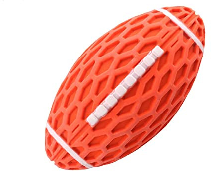 Hsthe Sea Langlebige Hunde Kauball mit Quietschen, Gummiball für die Reinigung der Zähne des Quietschens, Reinigungsring für die Kauzähne des Haustiers des Hundes (Orange)