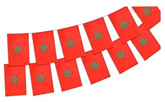 Stormflag Maroc Girlande mit 20 Flaggen, Marokko, 14 x 21 cm, 14 x 21 cm