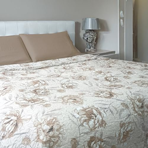 Home Tresor - Copriletto Matrimoniale Primaverile Estivo | Trapuntino Quilt Leggero 100 gr/mq | Copriletto 2 Piazze Fantasie Moderne Ampia Misura cm. 250 x 250 Foliage 4