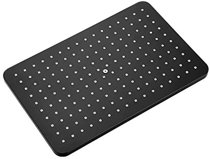 Ksunun Regendusche Duschkopf, Quadratische Einbauduschkopf, Abs Duschkopf, Schwarz Kopfbrause Regenbrause, Mit Anti-Kalk-DüSen, Installierbar An Der Wand Oder Decke, 29 X 19 cm Shower Head