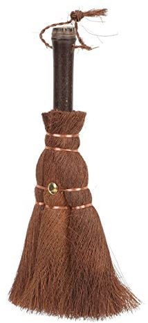 Homoyoyo Kleiner Reisstrohbesen mit Stiel Mini Strohbesen Handfeger Besen Zimmerbesen Hexenbesen Krümelbürste Mehlbesen Tischkehrer Tischbürste für Arbeitsflächen Haushalt 0x8cm