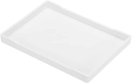PATIKIL 9.7x7 Fast Food Tray, Plastic Reusable Multi-Purpose Rectangle Serving Tray for Restaurant Home Kitchen, White