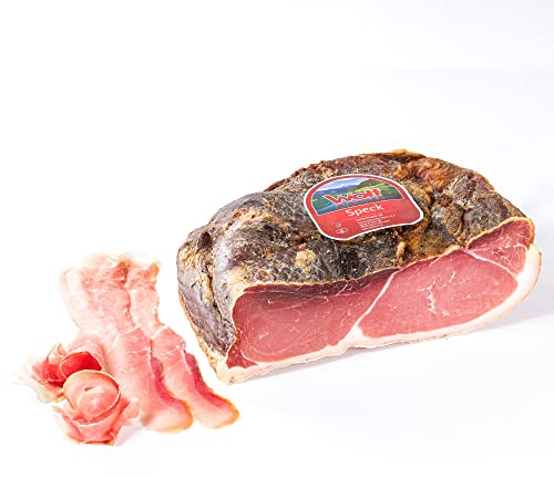 Wolf, Speck di Sauris, Hergestellt Mit Traditioneller Räuchermethode, Mindestens 4 Monate Gereift, Glutenfrei, Vakuumverpackt, Halb 1/2 2,6 Kg (Mind. Nettogewicht Garantiert)