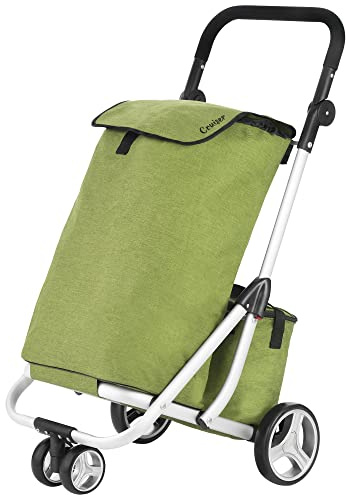 Cruiser Einkaufswagen Shoppingtrolley 59 Liter 3 Räder mit 14 ltr Kuhltasche (grün), 97 x 56 x 46cm