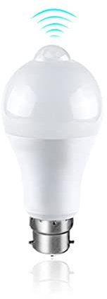 Fengyan Bulbi Domestici 5pcs AC85-265V B22 E27 LED MOVIMENTO DI LUCE NOTTE ATTENITO ON/OFF PIR Sensore di movimento PORTATO Lampada Lampada Smart Induzione Scialwway Night Lampada del corridoio ( Colo