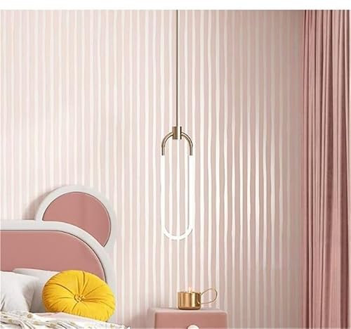 SAIMEYI Carta da parati in tessuto non tessuto, grigio, blu, giallo, rosa, bianco, verticale, a righe, per soggiorno, studio, divano, carta da parati calda (Rosa-8877-3)