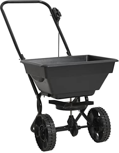 Homgoday Walk Behind Salt Spreader PVC and Steel 92x46x70 cm 15 L