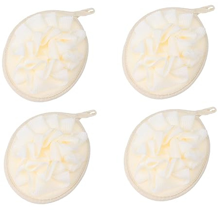 FRCOLOR Esponja de Baño en Forma de Flor, 4 Piezas, PE, Espuma Abundante, Portátil para y Exfoliación Corporal