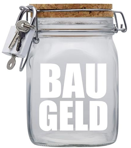 Spardose BAU Geld Geschenk Idee Transparent L