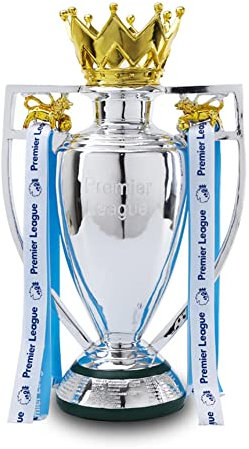 YYDSTES Replica del Trofeo della Coppa Barclays di Calcio con Nastro Colorato Trofei dei Campioni della Lega Inglese Tifosi Decorazione della Casa Collezione Commemorativa Ornamenti in Resina,32cm