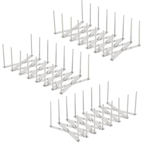 UNGFEI 3 PCS 9 x 7.2 x 13cm Stainless Steel Pot Lid Holder, Dish Plate Drying Rack, Adjustable Pan Lid Organizer for Plates Baking Trays