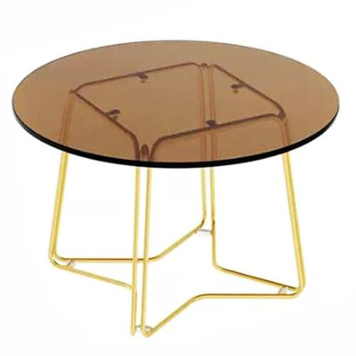 Runder Couchtisch Aus Klarem Glas, Beistelltisch for Wohnzimmer, Home Office Mit Metallstahlrahmen, Multifunktionaler Couchtisch, Einfache Montage(B,45X45X30CM)