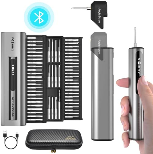 ARROWMAX 7.4V Mini Electric Screwdriver, Precision Electric Screwdriver, 60-in-1 Magnetic Bits, Max 3 N.m, 5 Torque Modes, Magnetic Storage, 5/32''Hex, Repair Tool Set for Phone Camera Laptop M1 Plus