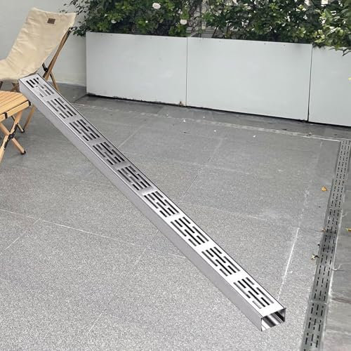 Entwässerungsrinne Grabenentwässerungssystem Für Hof, Einfahrt, Terrasse, Unterirdisch, 3,5 5 10 15 Cm Breit, Robustes Rinnenentwässerungsset/Abflussgitter Aus Metall Und Edelstahl/Garagen(1000x35x30m