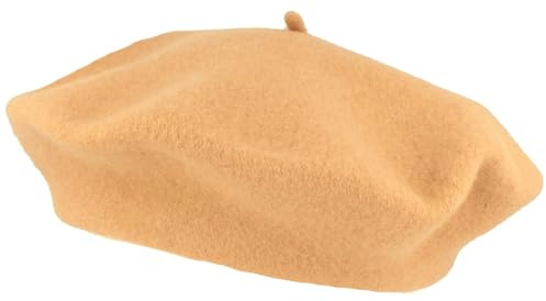 Breiter Damen Baskenmütze Damenmütze Wollmütze - One Size - Barret aus 100% Wolle