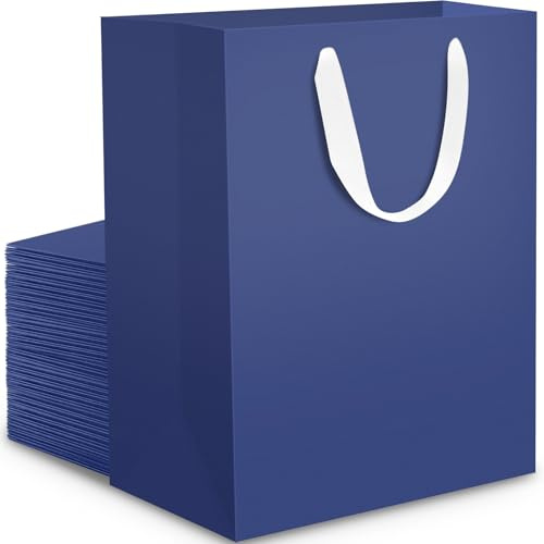EUSOAR Papiertüten Blau - 30 stück Blaue Geschenktüten M 20x10x28cm - Hochwertige Geschenktasche Königsblau - Papiertragetaschen Dunkelblau für Jahrestag Geburtstag Mann Vatertag