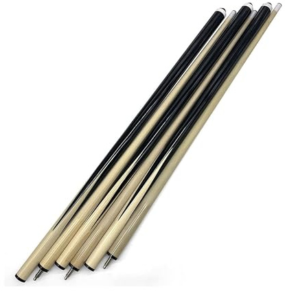 Set 4 Stecche da Biliardo Smontabili 145 cm – Pool e Carambola – Legno di Cassia – Colore Nero e Beige – Alta Qualità per Giocatori Principianti e Professionisti