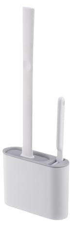 Scopino per WC in Silicone, Design per Drenaggio | Scopino e Portascopino per WC con Manico Lungo