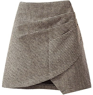 Faldas Cortas y Faldas en Capas para Mujer, Estilo de Moda 2023, Falda Corta de Lana con Estampado de Perro de Agua, Falda de Cadera, Falda de Línea A Irregular, Falda de Cintura delgada para Otoño e