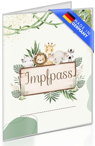 Hochwertige Impfpass Hülle/Impfausweis Hülle (9,9 x 13,7cm) für Kinder (selbst Personalisierbar) | Robuste und Passgenaue Schutzhülle für Impfausweis | Perfektes Babygeschenk | Made in Germany