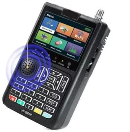 Receptor de satélite VF-6900 Buscador de satélite Medidor Receptor de TV satelital DVB S2 Pantalla de cámara HD para Antenas de Sistemas de Recepción Remota(VF-6900 PRO)