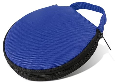 pinflaw Rangement DVD, porte-CD, séparateur de CD de voiture, sac de rangement de grande capacité, boîte de rangement ronde en tissu Oxford, universel pour la plupart des voitures (bleu)