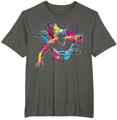 Wassersport Splash Art Schwimmer Rettungsschwimmer Mann T-Shirt