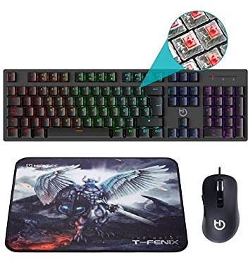 Combo Gaming Teclado, Ratón y Alfombrilla Multicolor RGB, Antideslizante, para Juegos y Uso Diario.