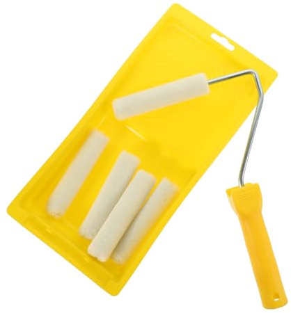 DIYEAH 1 Satz Malwerkzeugset Trockenbauwalze Farbroller Aus Schaumstoff Lackwalzen Walzen Zum Lackieren Kleines Farbrollerset Abdeckungen Für Farbroller Tablett Plastik