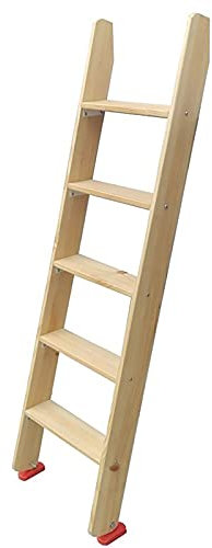 Échelle de lit en bois naturel robuste pour lits superposés, trampoline, lits cabines - Sans assemblage nécessaire - 125 cm