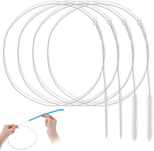 Lot de 4 brosses de nettoyage extra longues pour tuyau de paille, tuyau, bouteille, canalisation, réfrigérateur, 1 m