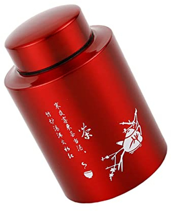 BESTYASH Teedose aus Edelstahl für Trockene und Saubere Aufbewahrung, Rot | Chinesischer Stil, 1 Stück, Geschenkverpackung für Tee, Dekorative Ausführung mit Festlicher Optik