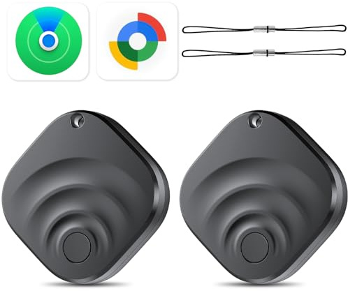 Smart Air Tracker Tag 2 Pack for iOS and Android, Bluetooth 5.4 tracker Tag Works on Google and Apple's Find My app, 2 Years of Use, IP67 Waterproof Key Finder/Item Finder/Luggage Tracker[Tagigo]