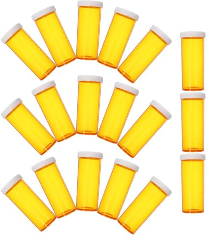 HONITANO Kit De Viaje con 20 Organizadores De Medicamentos Pastillero Portátil Contenedor Protector para Medicamentos Pequeños De Plástico Frascos Vacíos para Tabletas Botes