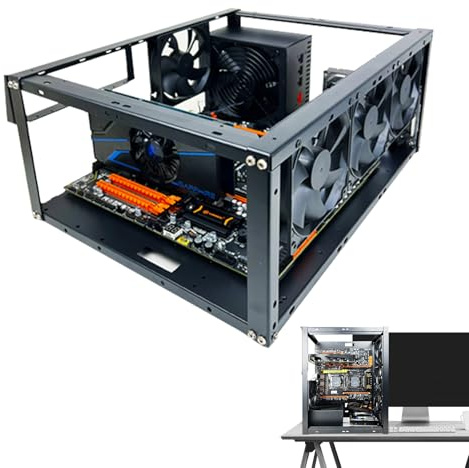 Estante Apilable Para Cajas De PC - 17,13x13,39x7,68 Pulgadas, Banco De Pruebas Al Aire Libre, Marco De Aleación De Aluminio | Computadora Para Oficina En Casa, Escuela, Construye Plataforma De Minerí