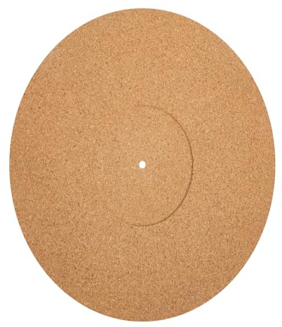 POPETPOP 12-inch Natural Cork Turntable Mat Vinyl Record Protective Pad Shock Absorbing Platter Mat Groove for Record Players and Vinyl Dj Equipment